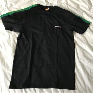Ellesse Black T-Shirt with Sporty Racing Stripe